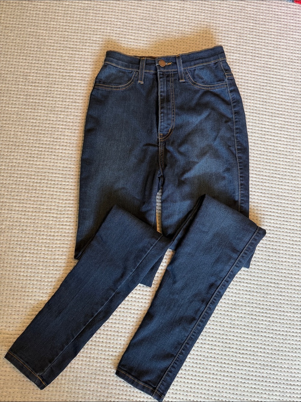 High-Rise Slim Fit Women's Jeans in Dark Blue